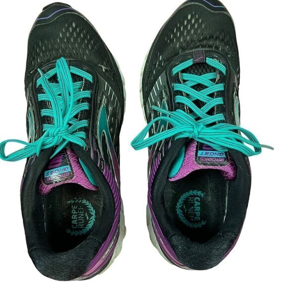Brooks Women's Ghost 9 Running Shoes Sneakers Black Purple Teal US 8 - Picture 7 of 12